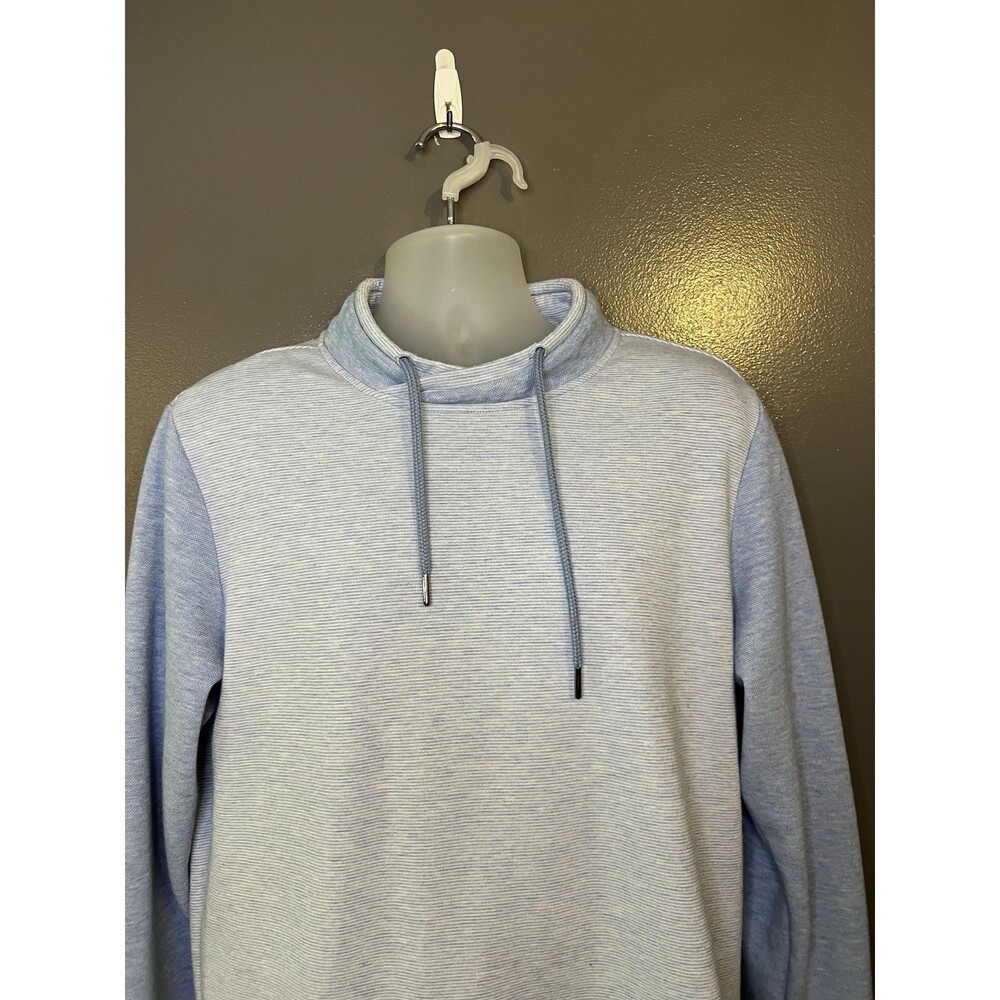 Robert Barakett Sweatshirt Mens Large Blue Downton Asym Crew Fleece Pullover